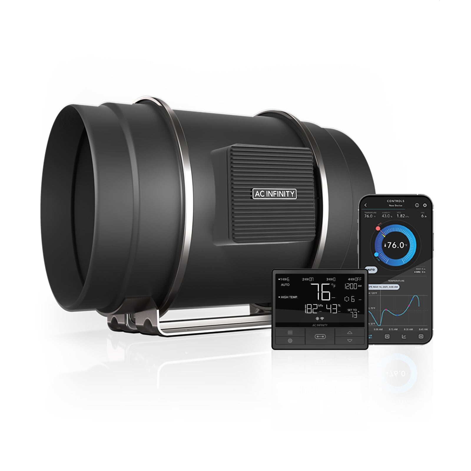 AC Infinity CLOUDLINE PRO T8 |  Quiet Inline Duct Fan System with Temperature Humidity VPD Controller |  8-Inch - CannaFull Spectrum Solutions