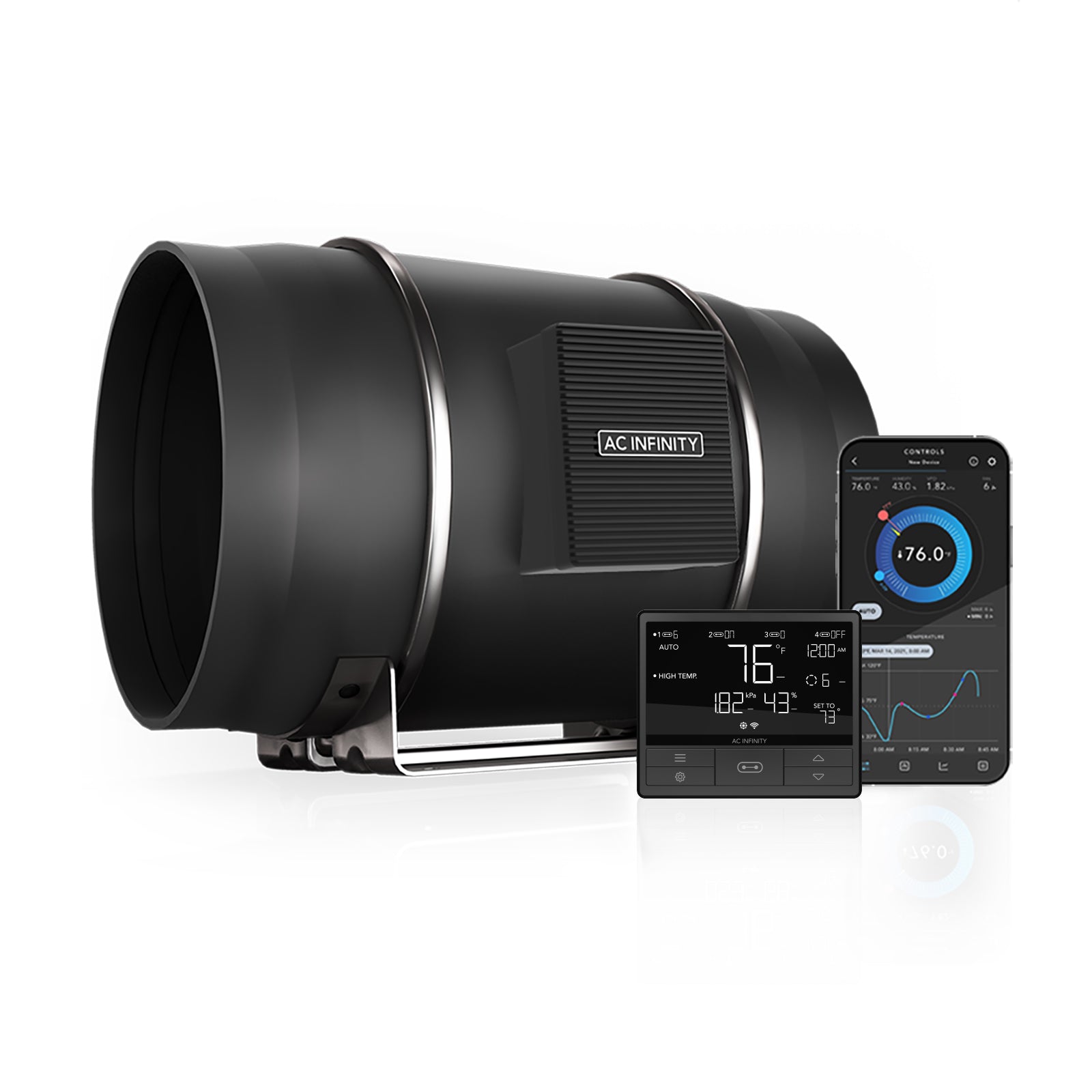 AC Infinity CLOUDLINE PRO T10 |  Quiet Inline Duct Fan System with Temperature Humidity VPD Controller |  10-Inch - CannaFull Spectrum Solutions