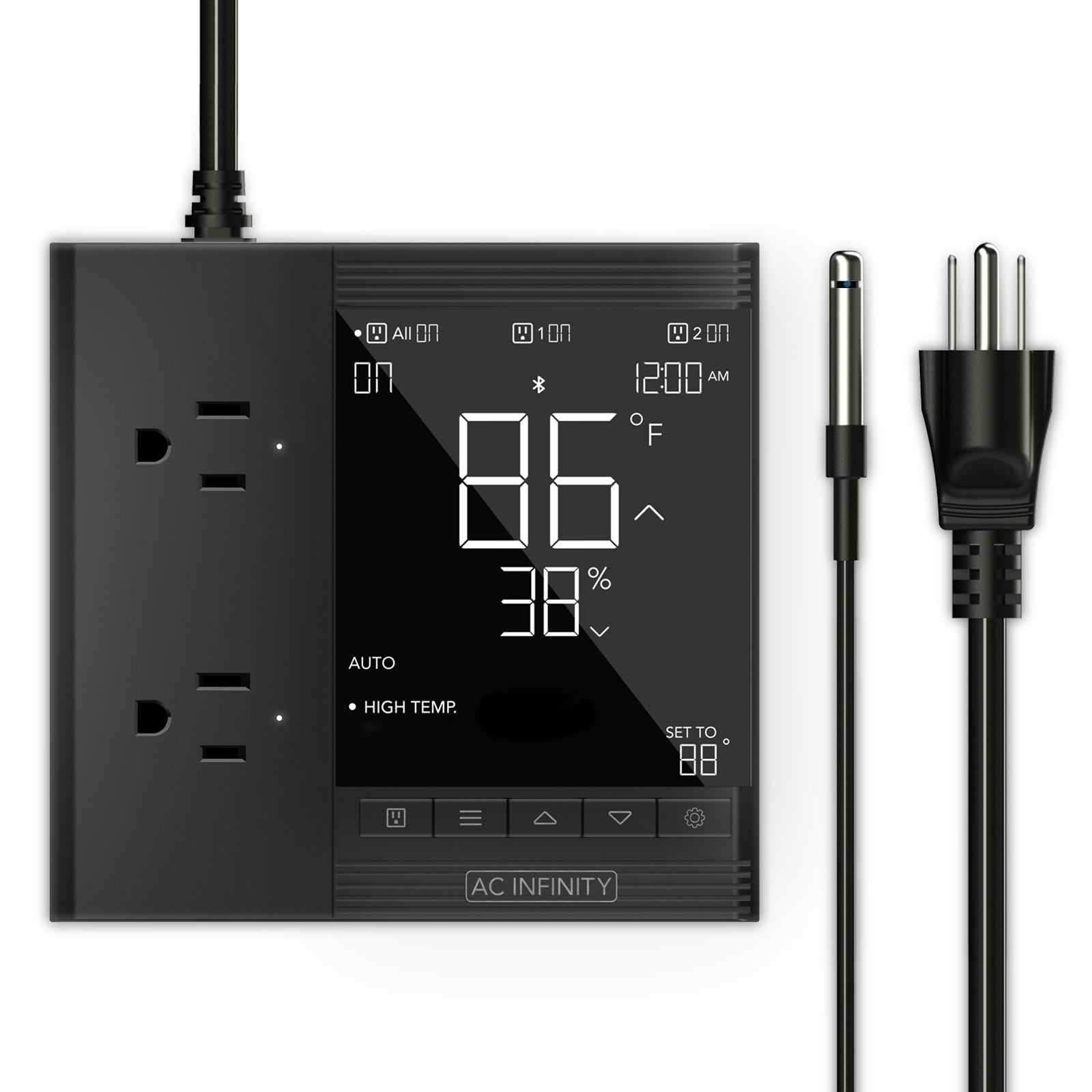 AC Infinity CONTROLLER 75 |  Smart Outlet Controller |  Temperature |  Humidity |  Schedule Programs for Two Devices |  Data App |  Bluetooth - CannaFull Spectrum Solutions