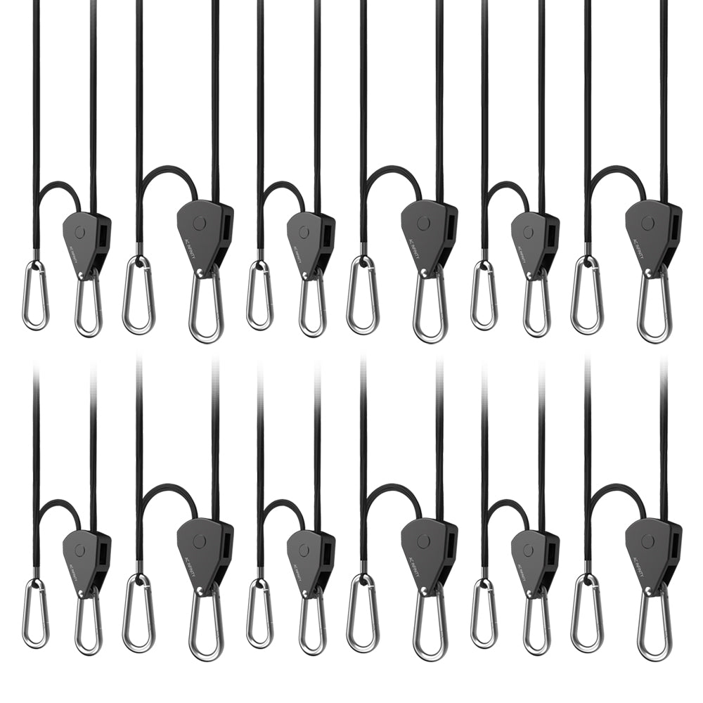 AC Infinity Heavy-Duty Adjustable Rope Clip Hanger |  Six Pairs - CannaFull Spectrum Solutions