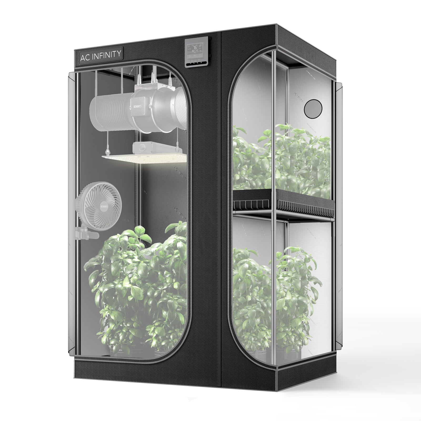 AC Infinity CLOUDLAB 743D |  2-in-1 Advance Grow Tent 4x3 |  2000D Mylar Canvas |  48" x 36" x 72" - CannaFull Spectrum Solutions