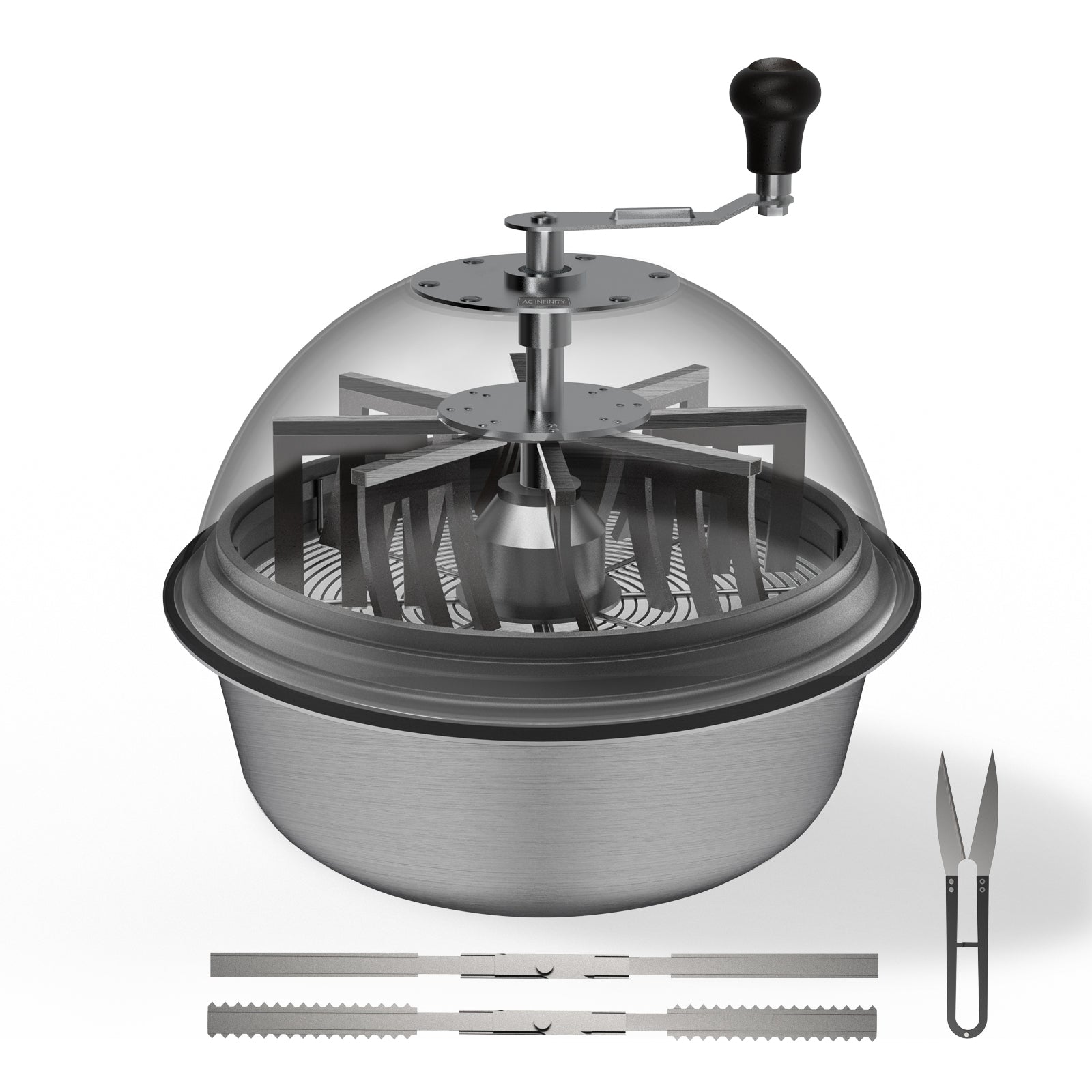 AC Infinity Bud Bowl Trimmer |  Twist Spin Cut with Clear Visibility Dome |  16-Inch - CannaFull Spectrum Solutions