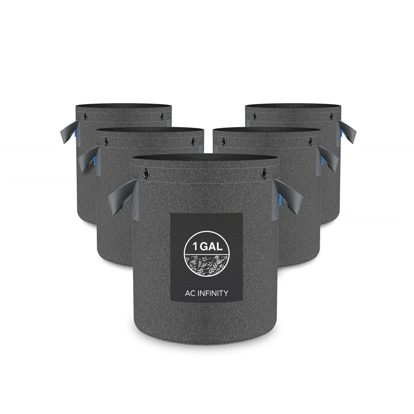 AC Infinity Heavy Duty Reusable Fabric Pots |   1 Gallon |  5-Pack - CannaFull Spectrum Solutions