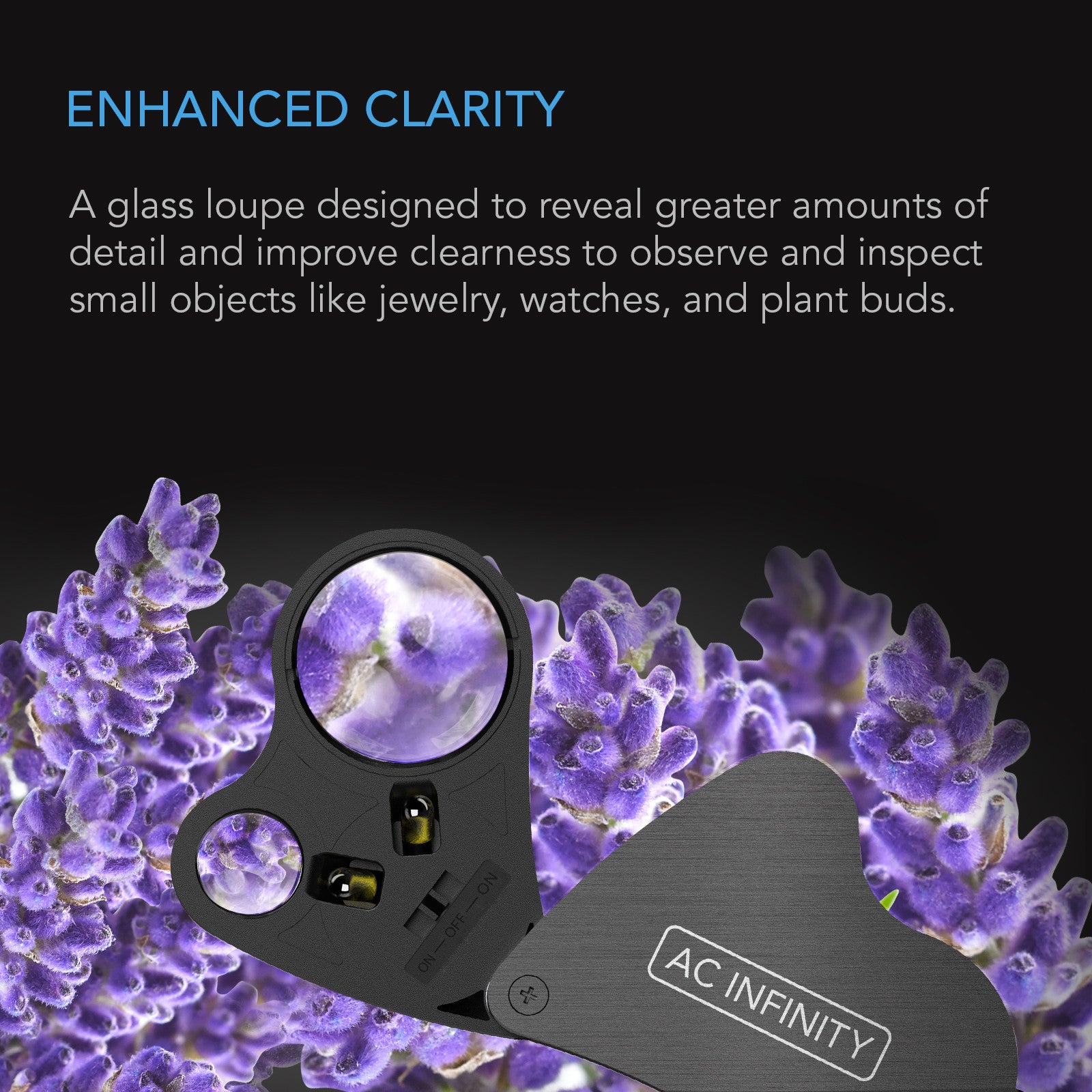 AC Infinity Jewelers Loupe 30x/60x LED | Dual-Lens Pocket Loupe - image 2