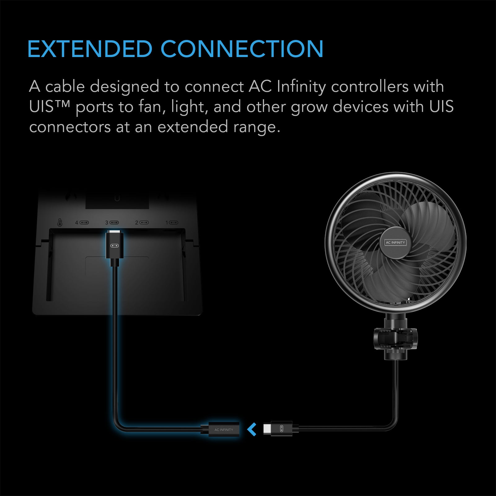 AC Infinity UIS to UIS Extension Cable |  Female to Male |  10 ft. - CannaFull Spectrum Solutions