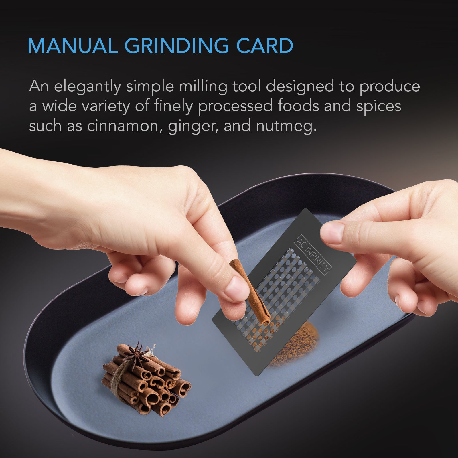 AC Infinity Grinder Card |  Milling Tool with Protective Sleeve for Spices - CannaFull Spectrum Solutions