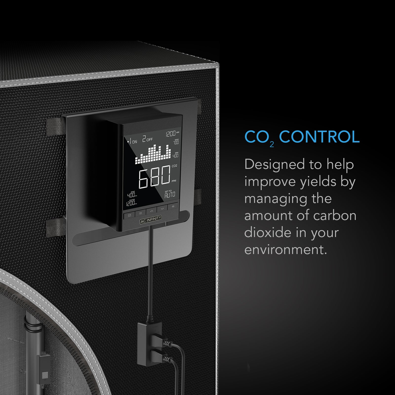 AC Infinity CO2 Controller |  Smart Outlet Carbon Dioxide Monitor for CO2 Regulators and Inline Fans - CannaFull Spectrum Solutions