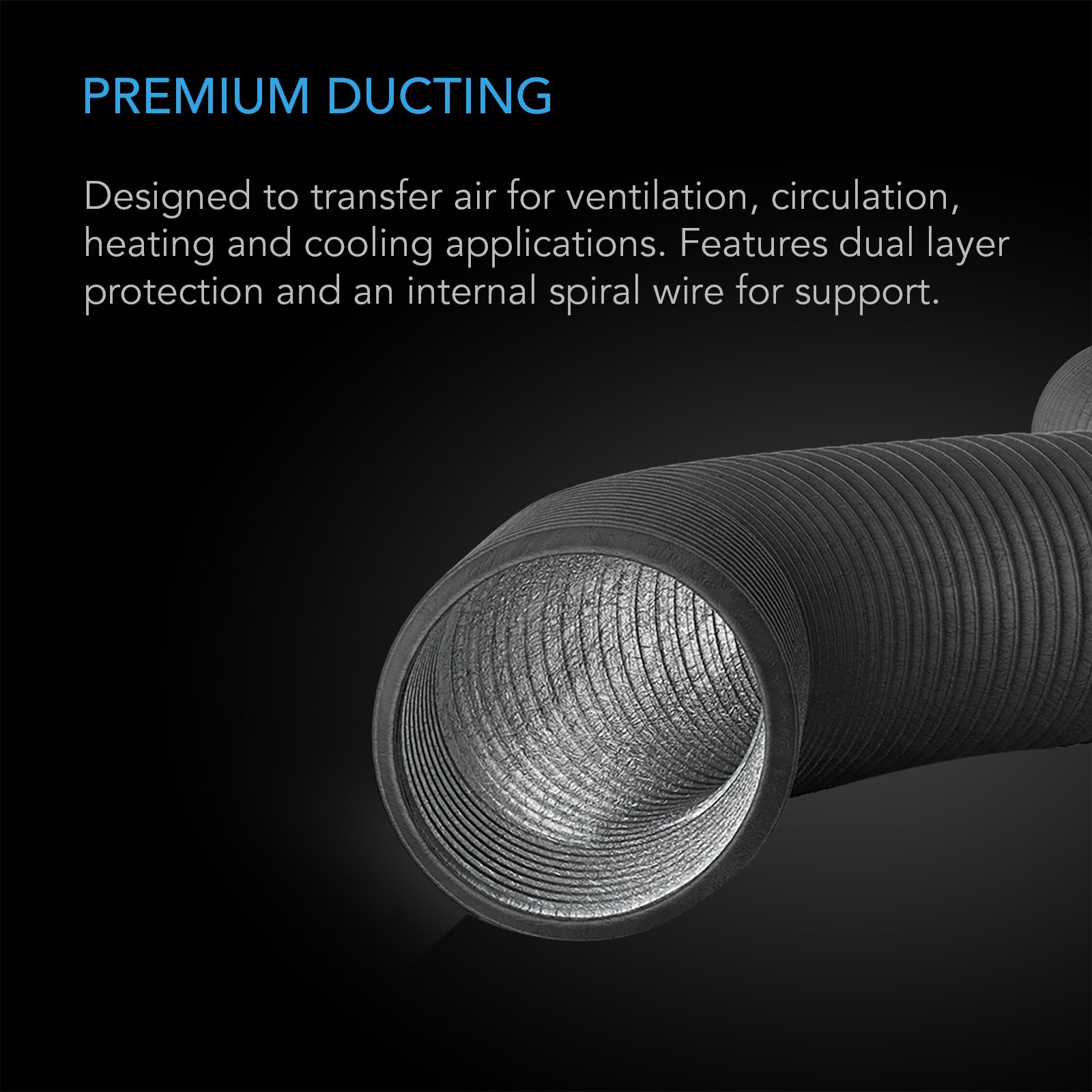 AC Infinity Flexible Four-Layer Ducting |  8-Ft Long |  12-Inch - CannaFull Spectrum Solutions
