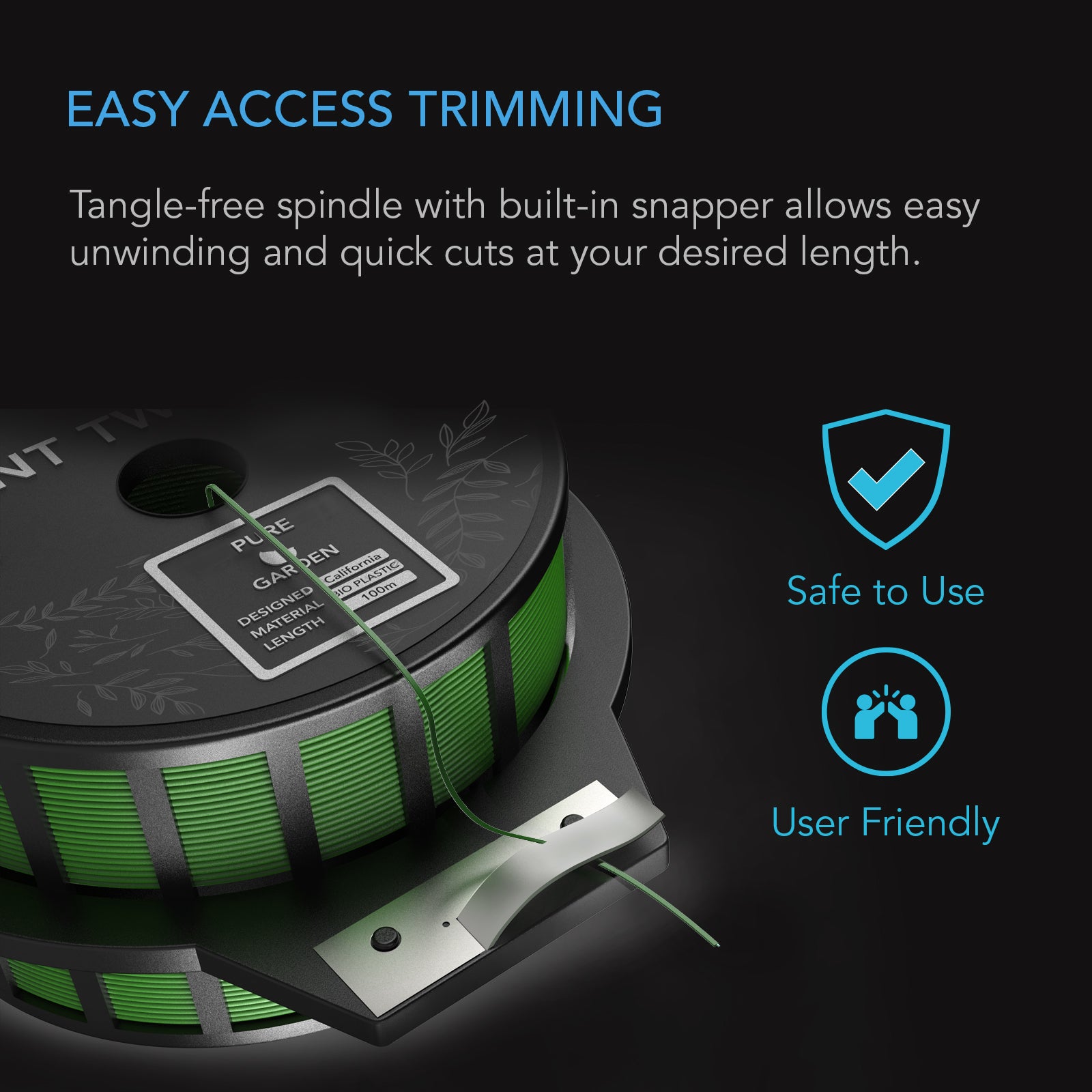 AC Infinity Green Twist Ties with Built-In Cutter |  100m - CannaFull Spectrum Solutions