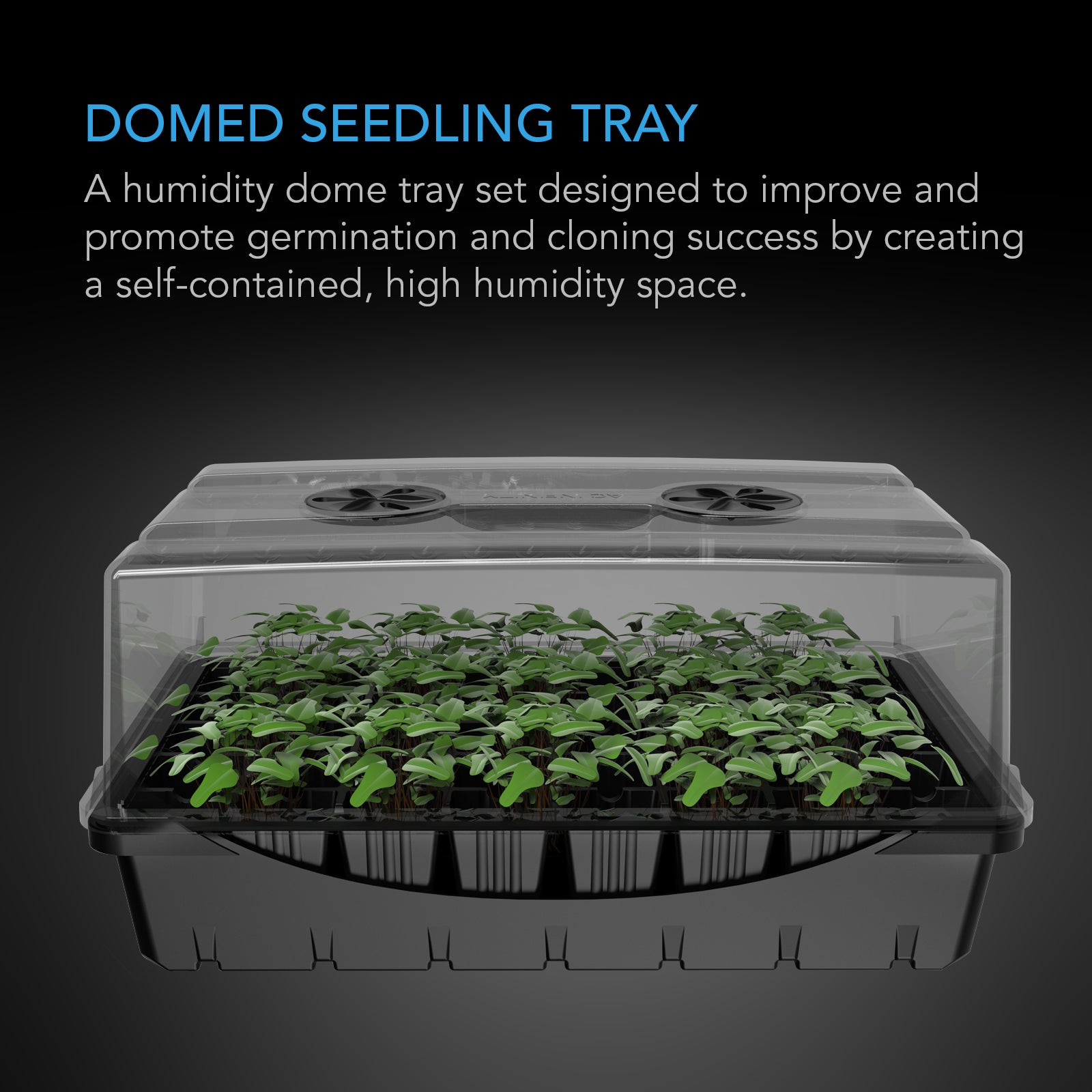 AC Infinity Humidity Dome |  Propagation Kit with Height Extension |  5x8 Cell Tray - CannaFull Spectrum Solutions