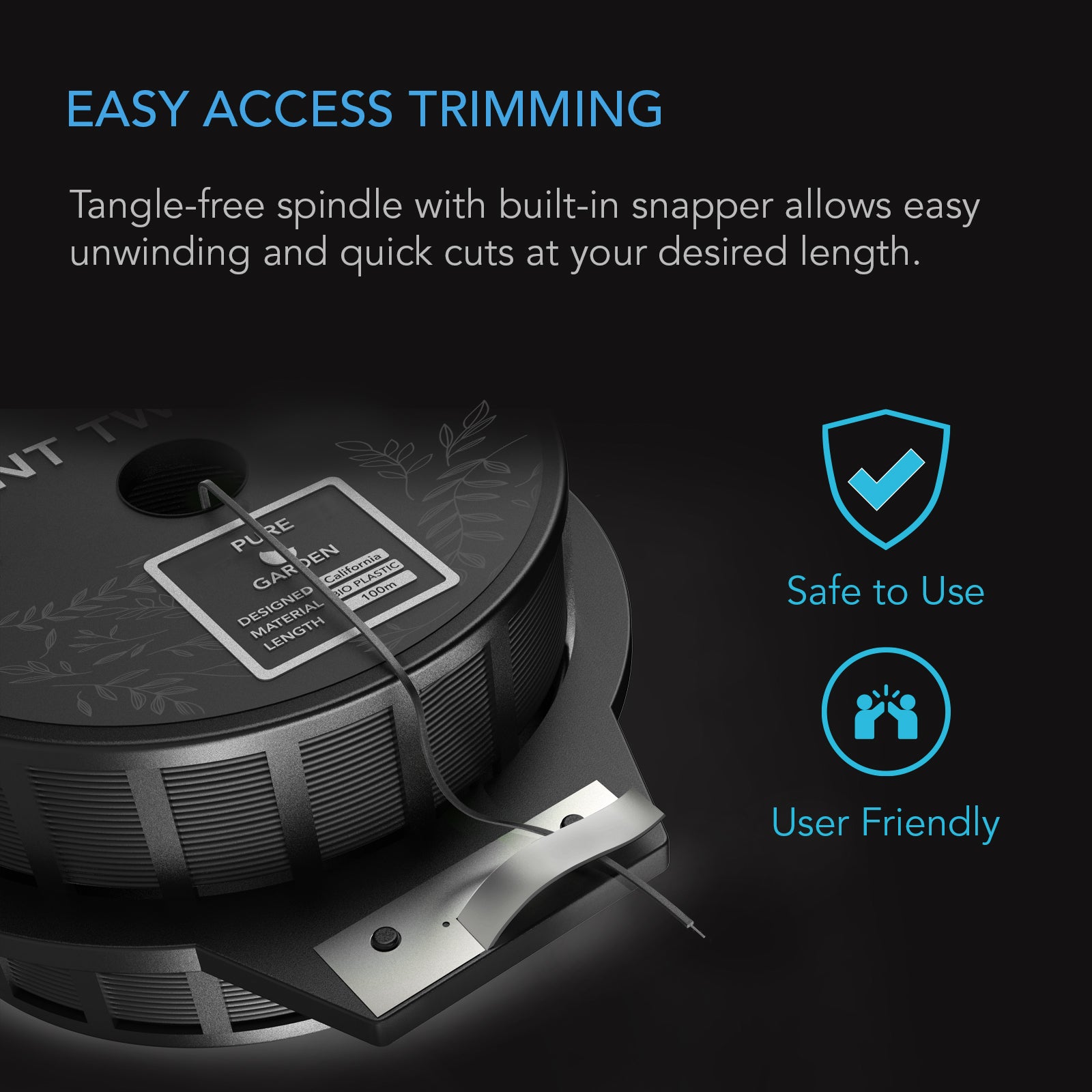 AC Infinity Black Twist Ties with Built-In Cutter |  100m - CannaFull Spectrum Solutions