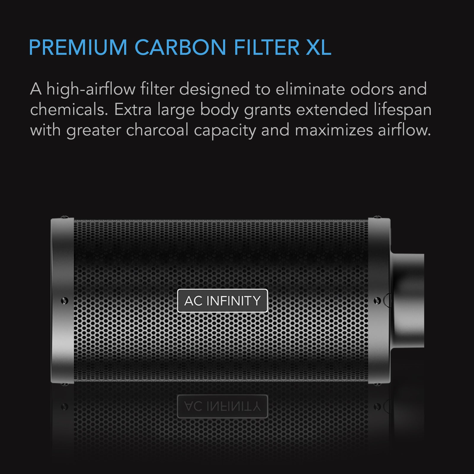 AC Infinity Duct Carbon Filter XL |  Australian Charcoal |  Extra Large |  8-Inch - CannaFull Spectrum Solutions