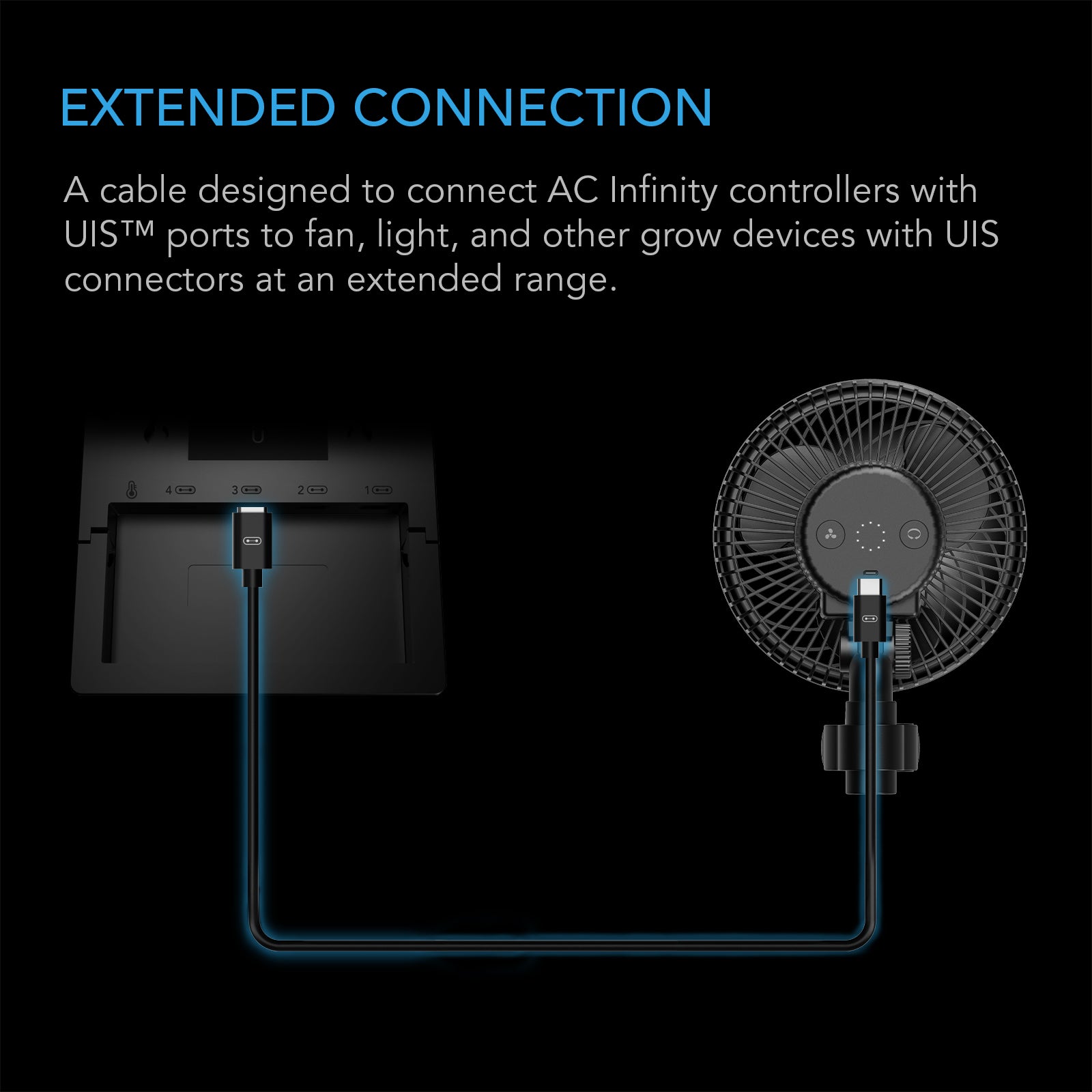 AC Infinity UIS to UIS Extension Cable |  Male to Male |  10 ft. - CannaFull Spectrum Solutions