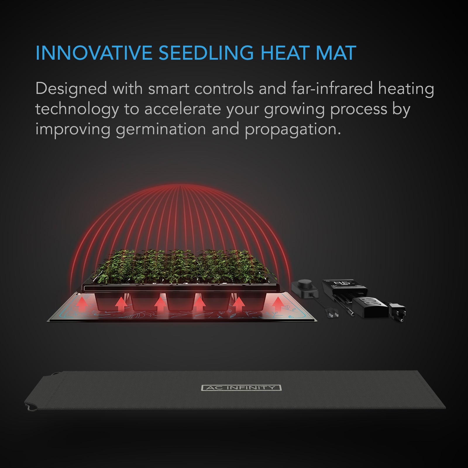 AC Infinity SUNCORE T3 |  Seedling Heat Mat |  Digital Thermostat with Heat Controller |  10" x 20.75" - CannaFull Spectrum Solutions