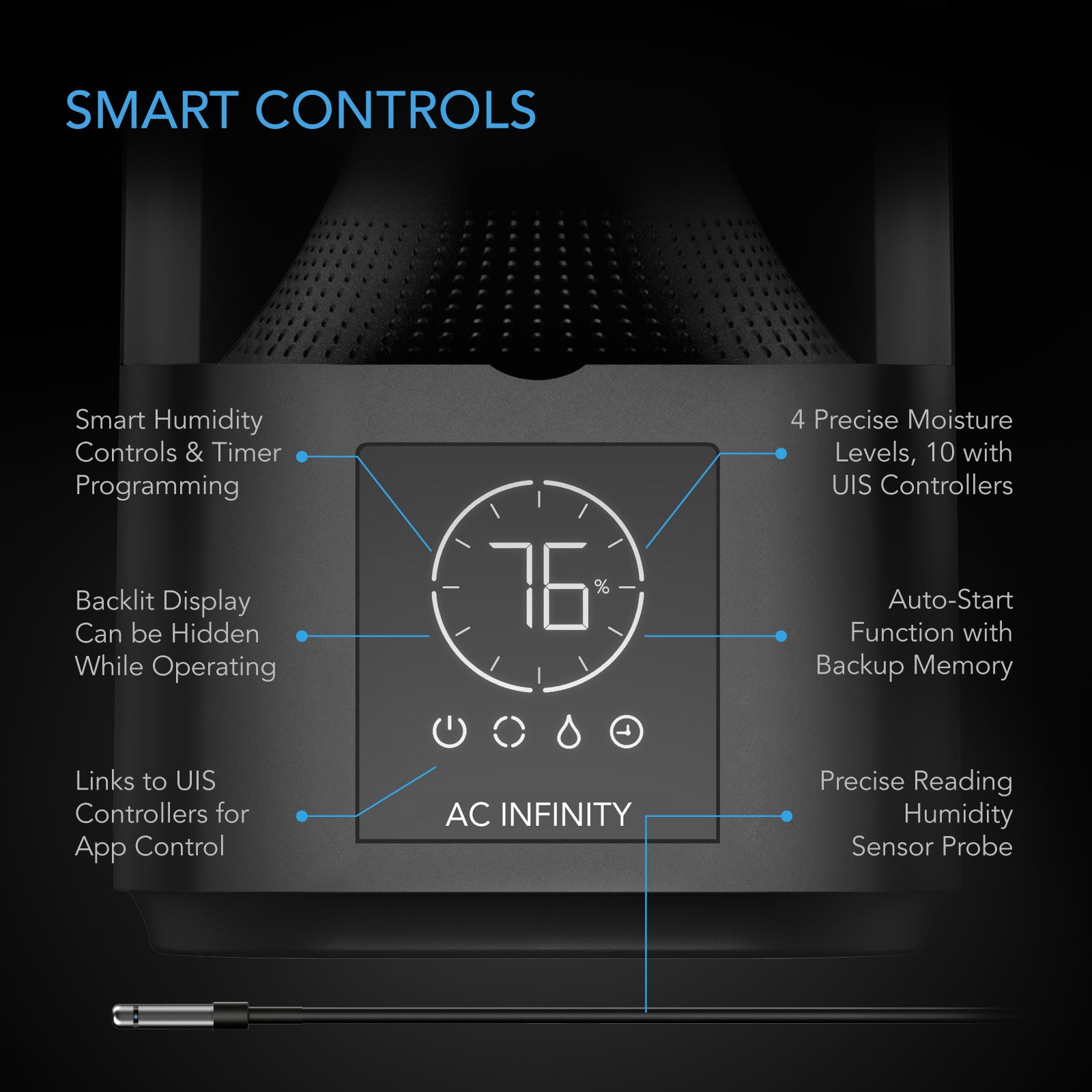 AC Infinity CLOUDFORGE T3 |  Environmental Plant Humidifier |  4.5L |  Smart Controls |  Targeted Vaporizing - CannaFull Spectrum Solutions