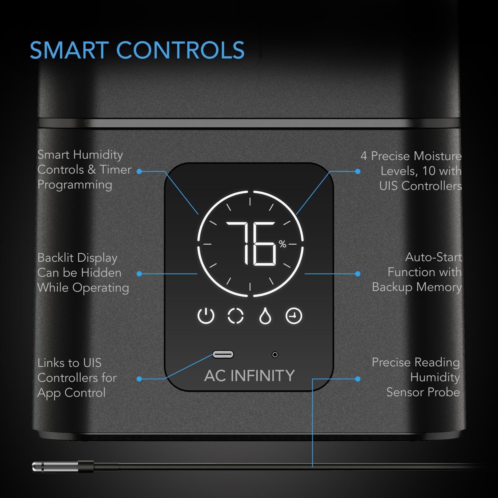 AC Infinity CLOUDFORGE T7 |  Environmental Plant Humidifier |  15L |  Smart Controls |  Targeted Vaporizing - CannaFull Spectrum Solutions