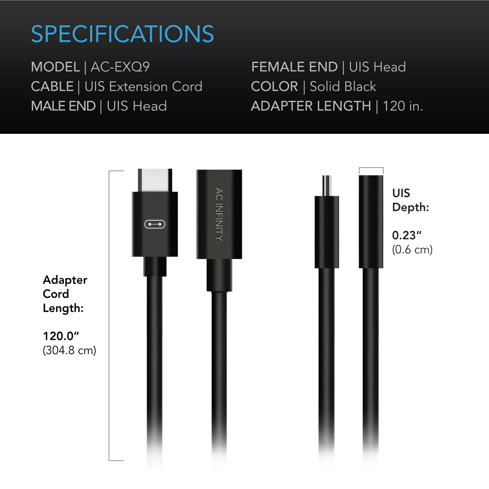 AC Infinity UIS to UIS Extension Cable |  Female to Male |  10 ft. - CannaFull Spectrum Solutions
