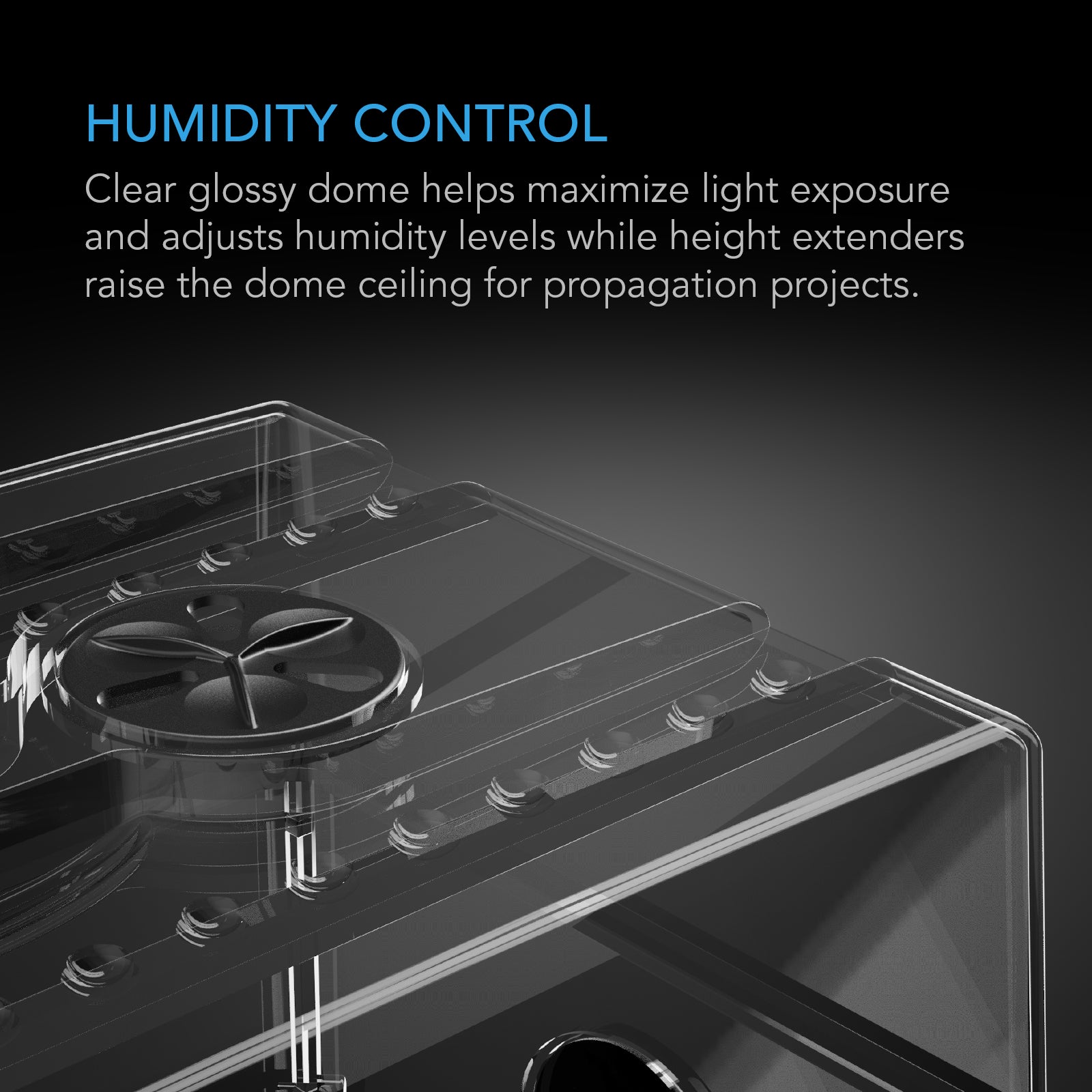 AC Infinity Humidity Dome |  Propagation Kit with Height Extension |  5x8 Cell Tray - CannaFull Spectrum Solutions