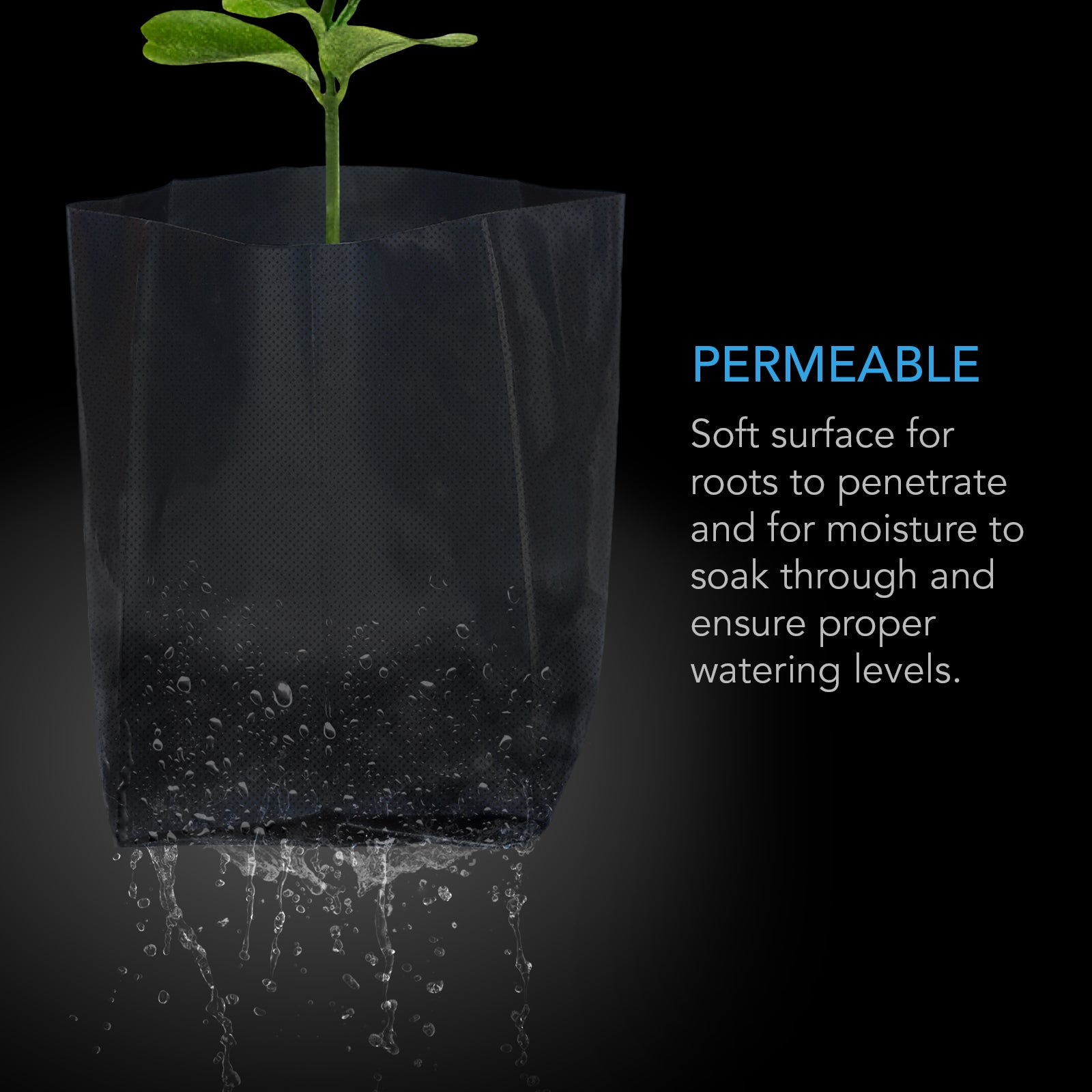 AC Infinity Nursery Bags 1/2 Gallon |  Non-Woven Fabric Growing Pouches |  50-Pack - CannaFull Spectrum Solutions