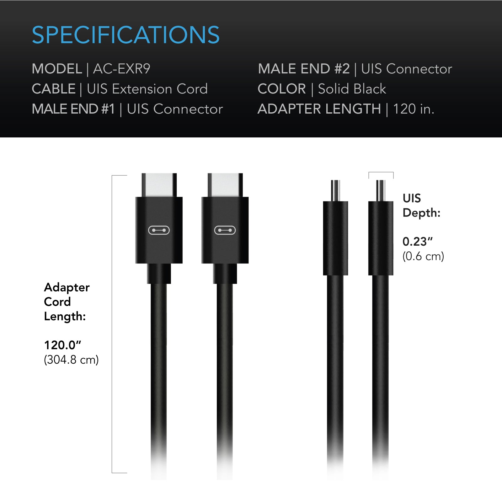 AC Infinity UIS to UIS Extension Cable |  Male to Male |  10 ft. - CannaFull Spectrum Solutions