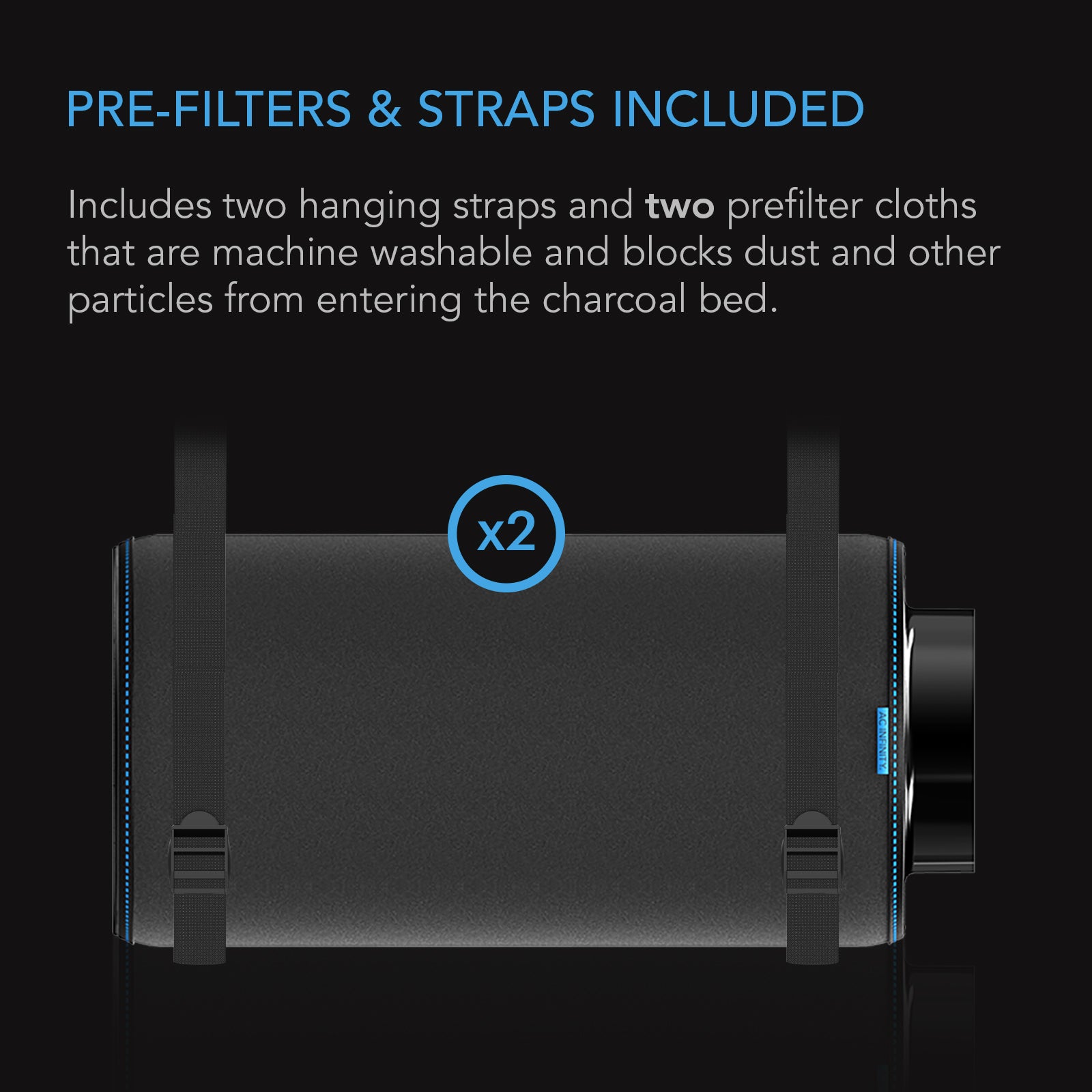 AC Infinity Duct Carbon Filter |  Australian Charcoal |  8-Inch - CannaFull Spectrum Solutions