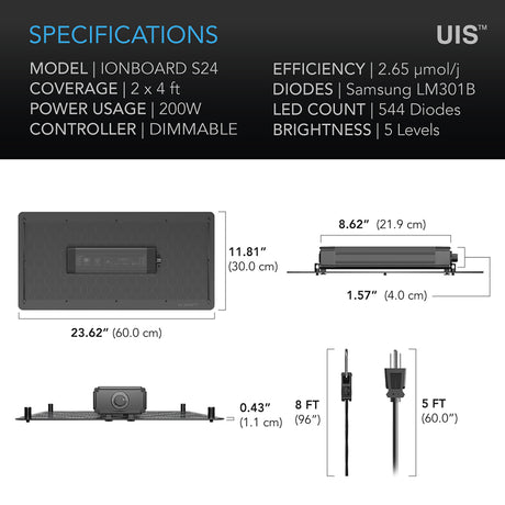 AC Infinity IONBOARD S24 |  Full Spectrum LED Grow Light 200W |  Samsung LM301B |  2x4 Ft. Coverage - CannaFull Spectrum Solutions
