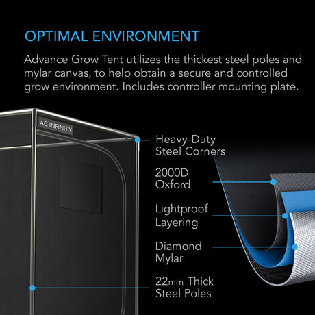 AC Infinity Advance Grow Tent System Compact 2x2 |  1-Plant Kit |  WiFi-Integrated Controls to Automate Ventilation |  Circulation |  Full Spectrum LED Grow Light - CannaFull Spectrum Solutions