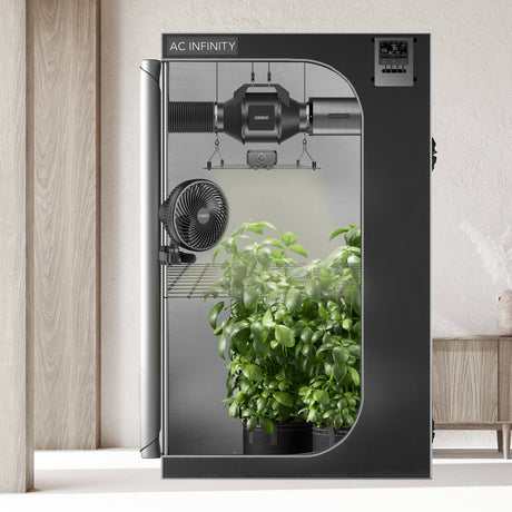 AC Infinity Advance Grow Tent System 4x4 |  4-Plant Kit |  WiFi-Integrated Controls to Automate Ventilation |  Circulation |  Full Spectrum LED Grow Light - CannaFull Spectrum Solutions