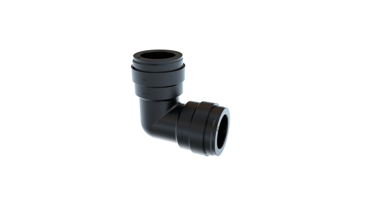 DM Push-Fit Elbow 22mm V-SYSTEM installed in commercial cultivation facility