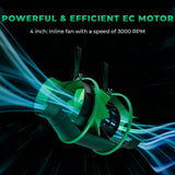 Mars Hydro iFresh 4" Inline Fan Carbon Filter Kit | 205 CFM 26 dBA EC Motor - image 2