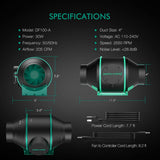 Mars Hydro 4" Filter Kit CP Inline Fan Carbon Filter Kit | 26.8 dB-A EC Motor - image 8