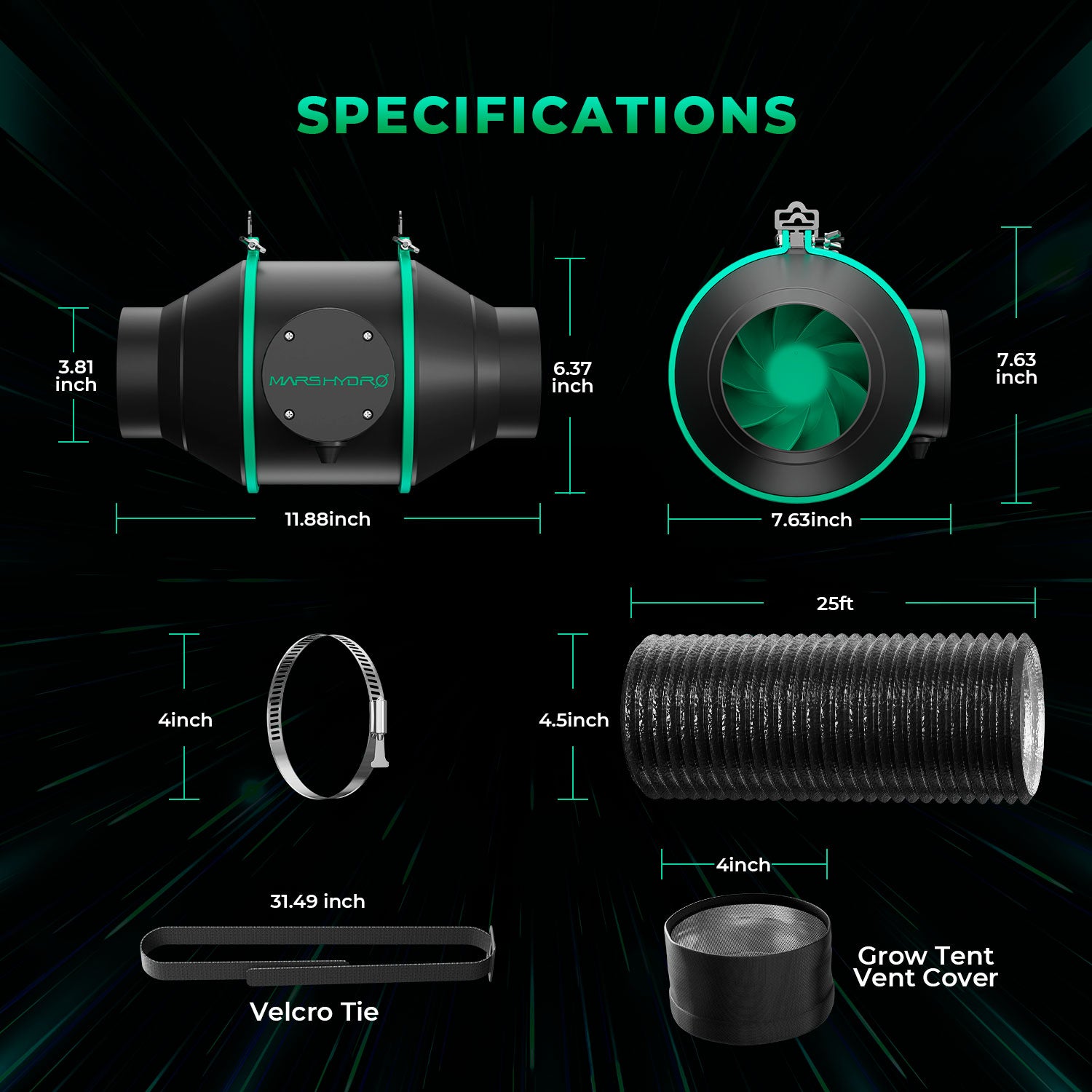 Mars Hydro TS-600 Kits 100W Complete Grow Kit | 2.0 μmol/j PPE - image 1