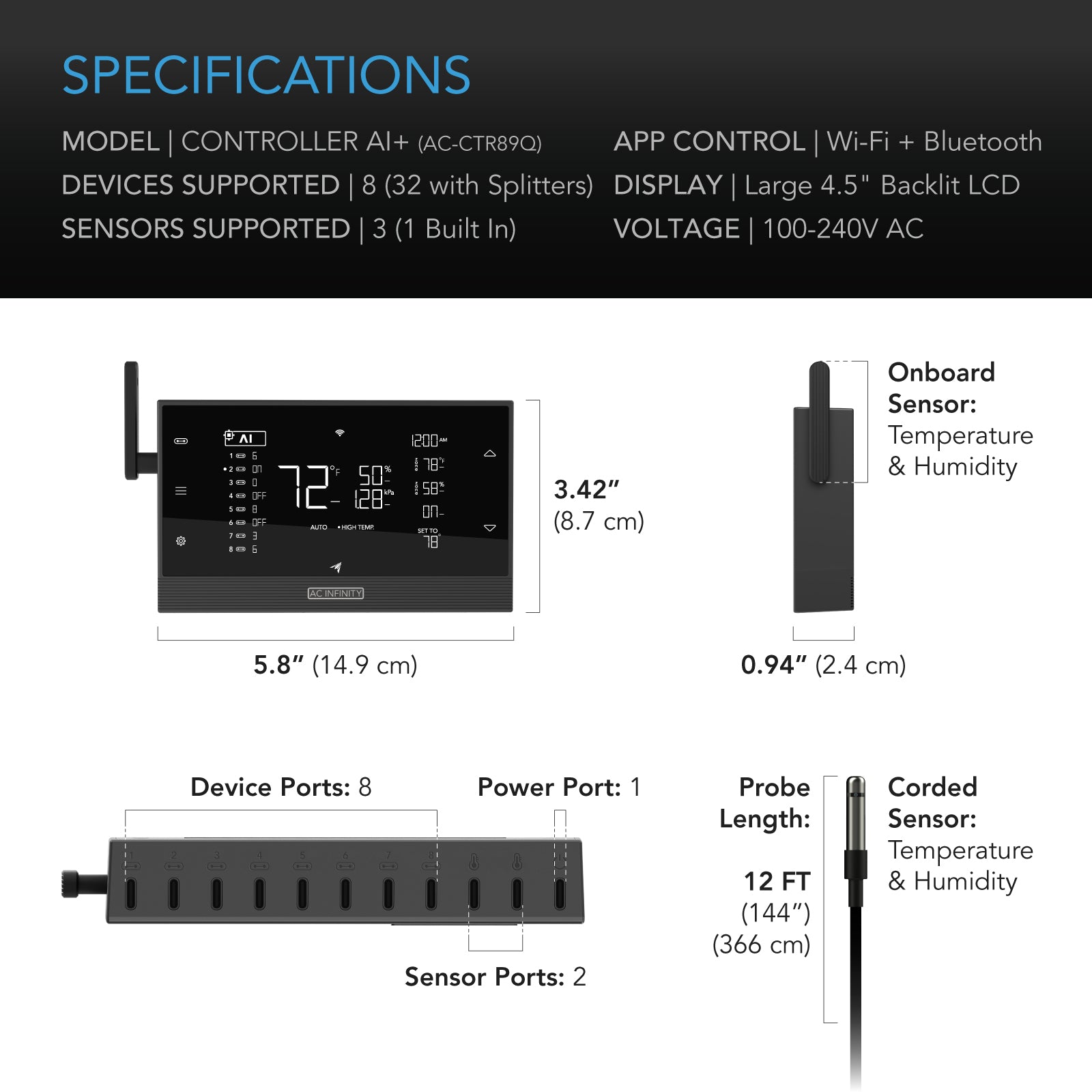 AC Infinity Controller AI+ 8-Port Controller | 32-Device UIS - image 7