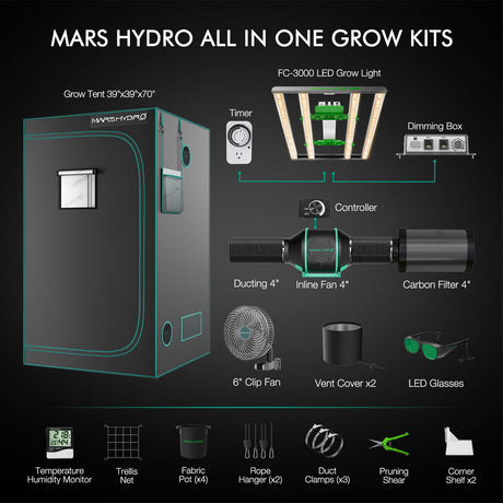 Mars Hydro FC 3000 300W Complete Indoor Grow Kit | 2.85 μmol/J - image 1