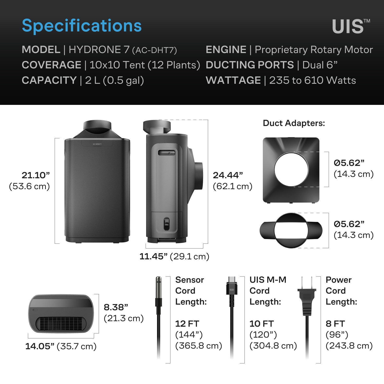 AC Infinity HYDRONE 7 Plant Dehumidifier | 10 Drying Levels - image 8