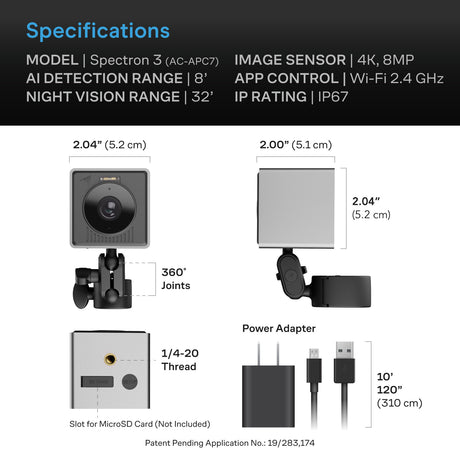 AC Infinity SPECTRON 3 4K AI Grow Camera | IP67 940nm IR - image 8