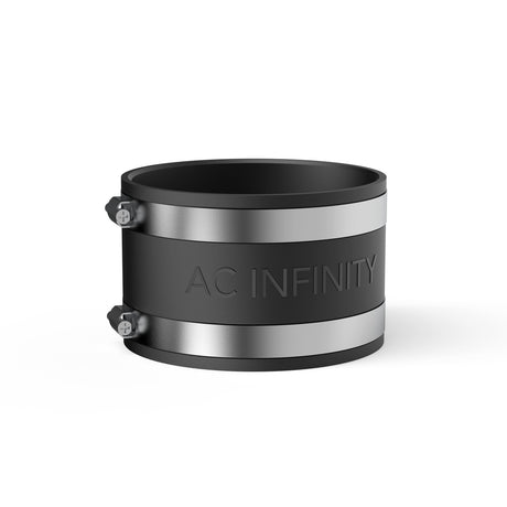 AC Infinity Noise Reduction Clamp |  Duct Coupler with Stainless Steel Clamps |  4-Inch - CannaFull Spectrum Solutions