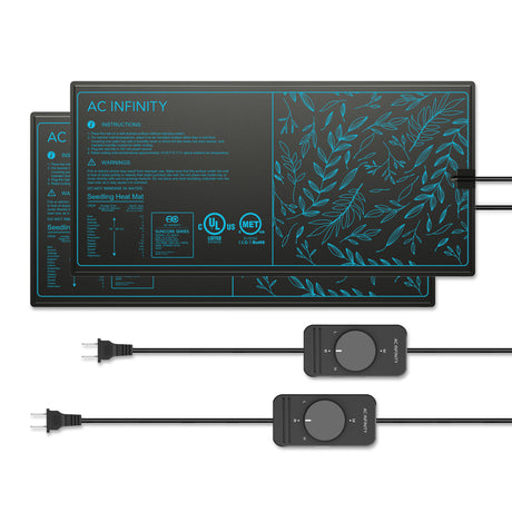 AC Infinity SUNCORE A3X2 |  Dual Seedling Heat Mats with Heat Controller |  IP-67 Waterproof |  10" x 20.75" - CannaFull Spectrum Solutions