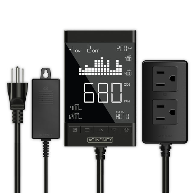 AC Infinity CO2 Controller |  Smart Outlet Carbon Dioxide Monitor for CO2 Regulators and Inline Fans - CannaFull Spectrum Solutions
