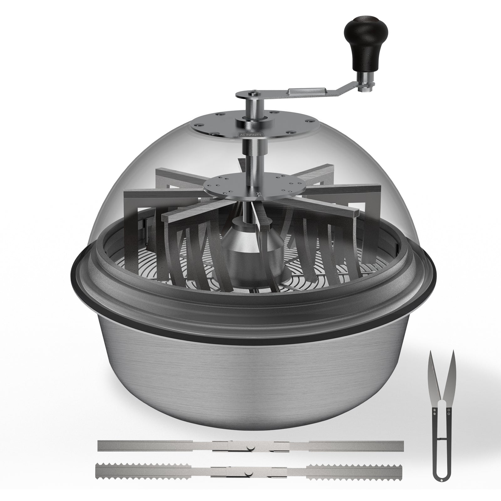 AC Infinity Bud Bowl Trimmer |  Twist Spin Cut with Clear Visibility Dome |  19-Inch - CannaFull Spectrum Solutions