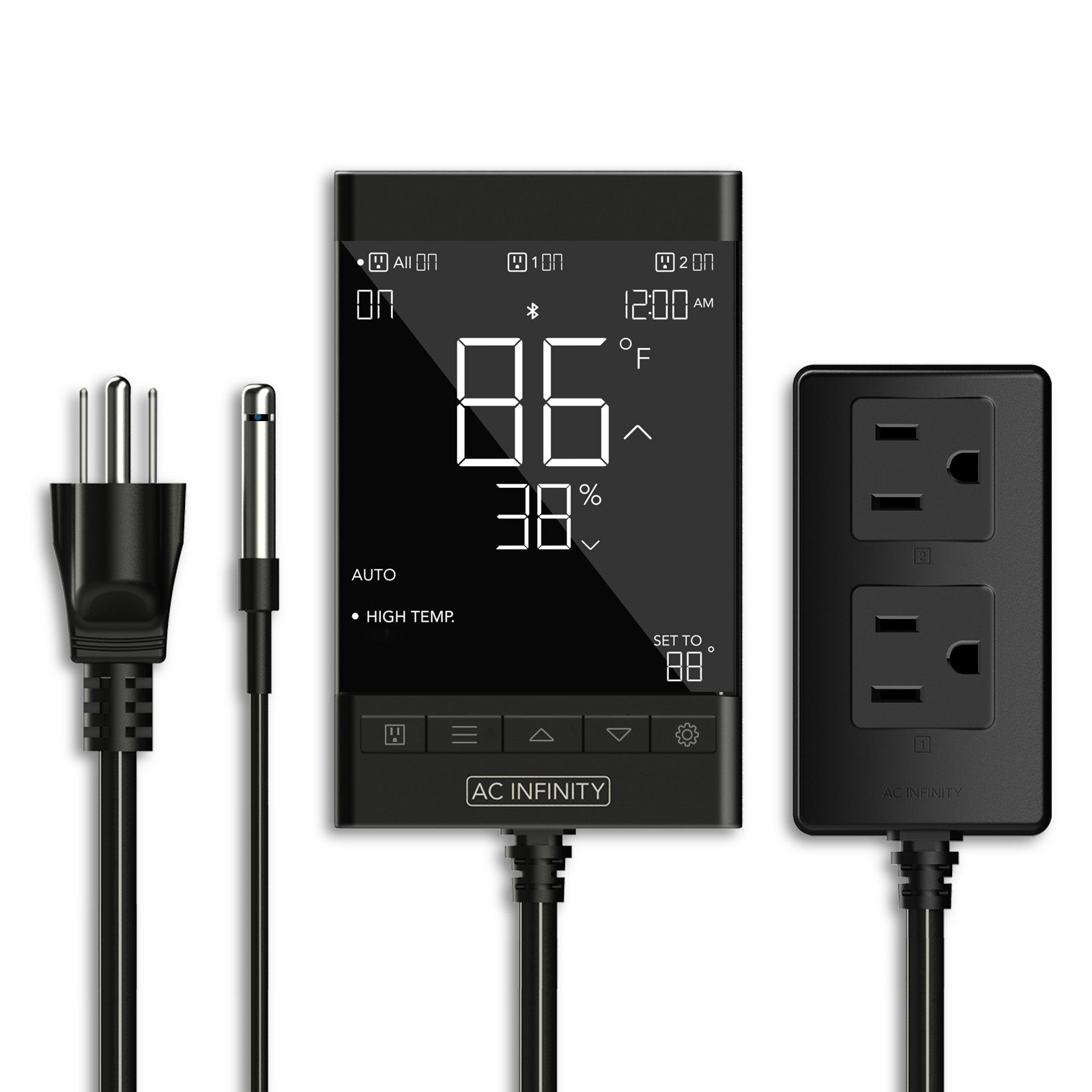 AC Infinity  CONTROLLER 79 |  Smart Outlet Controller |  Temperature |  Humidity |  Schedule Programs for Two Devices |  Data App |  Bluetooth - CannaFull Spectrum Solutions