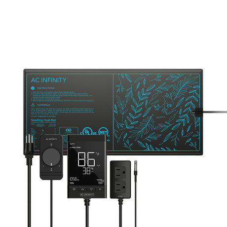 AC Infinity SUNCORE T3 |  Seedling Heat Mat |  Digital Thermostat with Heat Controller |  10" x 20.75" - CannaFull Spectrum Solutions