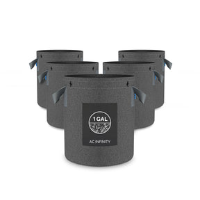 AC Infinity Heavy Duty Reusable Fabric Pots |   1 Gallon |  5-Pack - CannaFull Spectrum Solutions