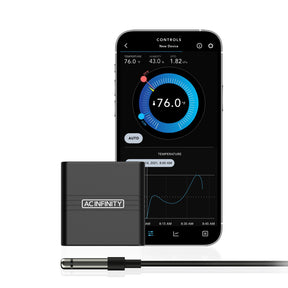 AC Infinity CLOUDCOM A1 |  Mini Smart Thermo-Hygrometer with Data App |  12 ft. Sensor Probe - CannaFull Spectrum Solutions