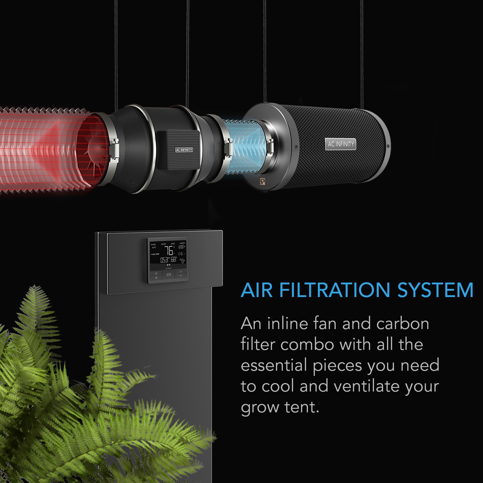 AC Infinity Air Filtration Kit PRO 4" |  Inline Fan with Smart Controller |  Carbon Filter & Ducting Combo - CannaFull Spectrum Solutions