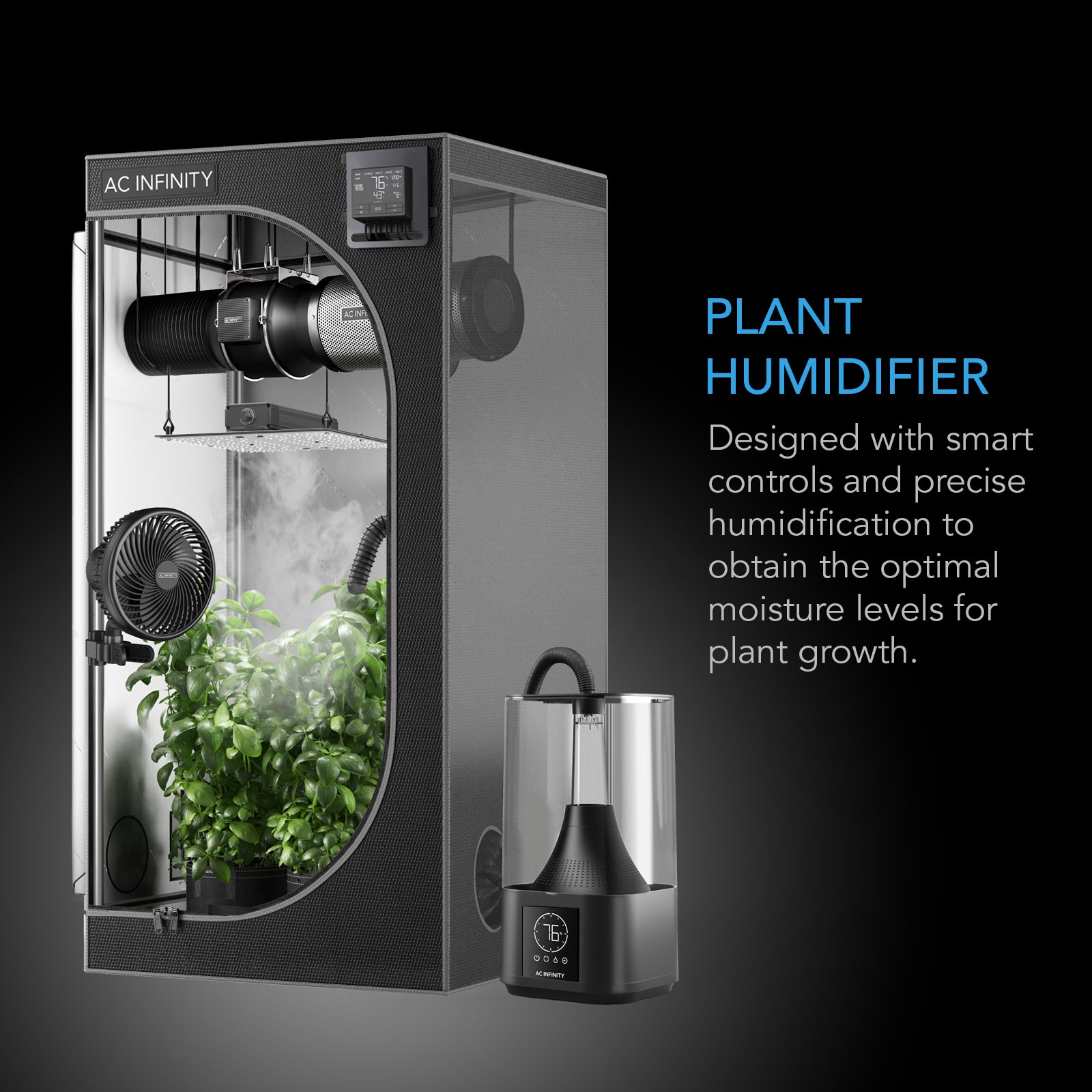 AC Infinity CLOUDFORGE T3 |  Environmental Plant Humidifier |  4.5L |  Smart Controls |  Targeted Vaporizing - CannaFull Spectrum Solutions