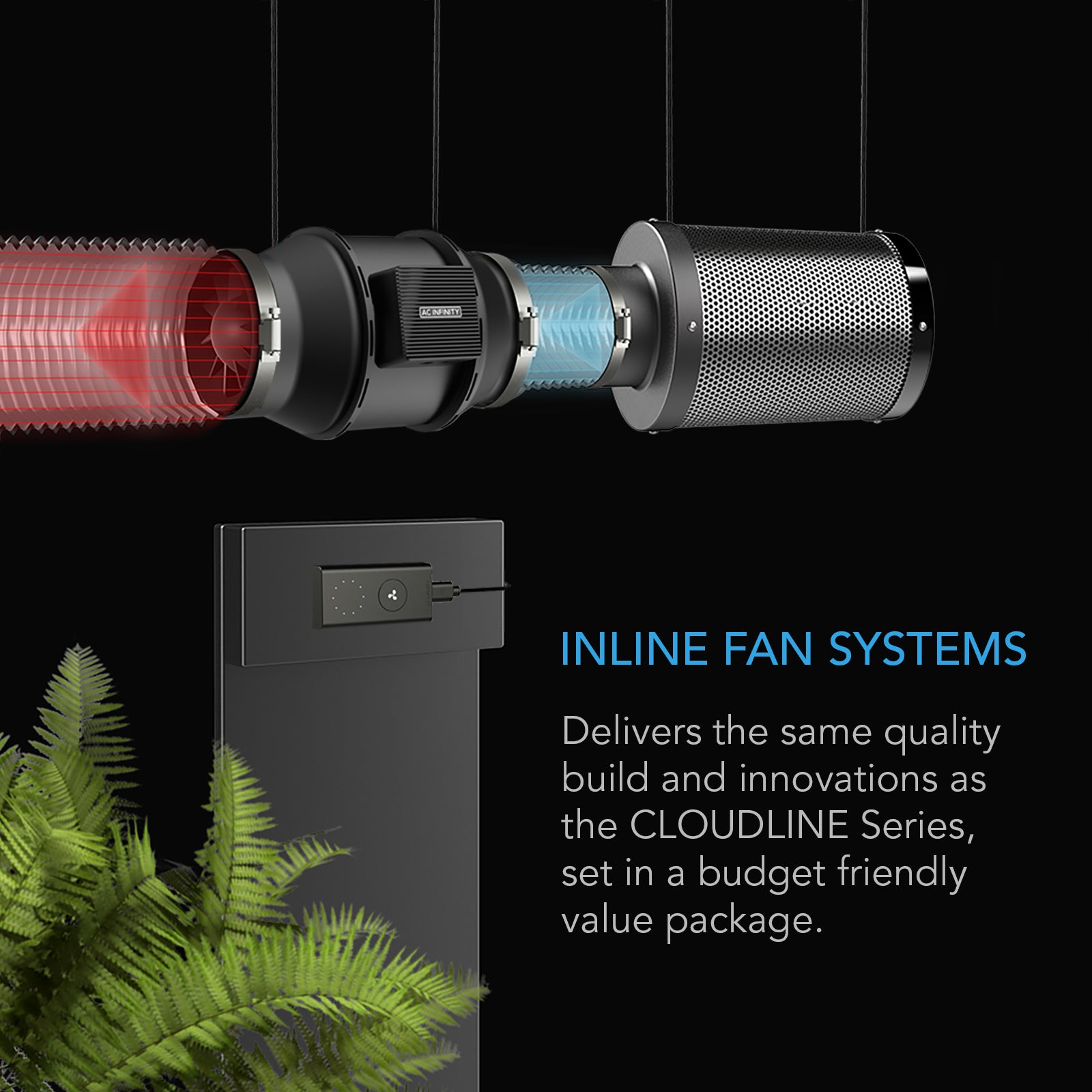 AC Infinity Air Filtration Kit 8” |  Inline Fan with Speed Controller |  Carbon Filter & Ducting Combo - CannaFull Spectrum Solutions