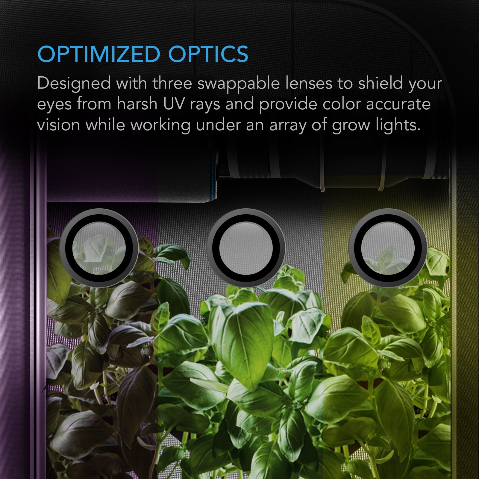 AC Infinity Grow Room Glasses |  with 3 Color Corrective Lenses - CannaFull Spectrum Solutions