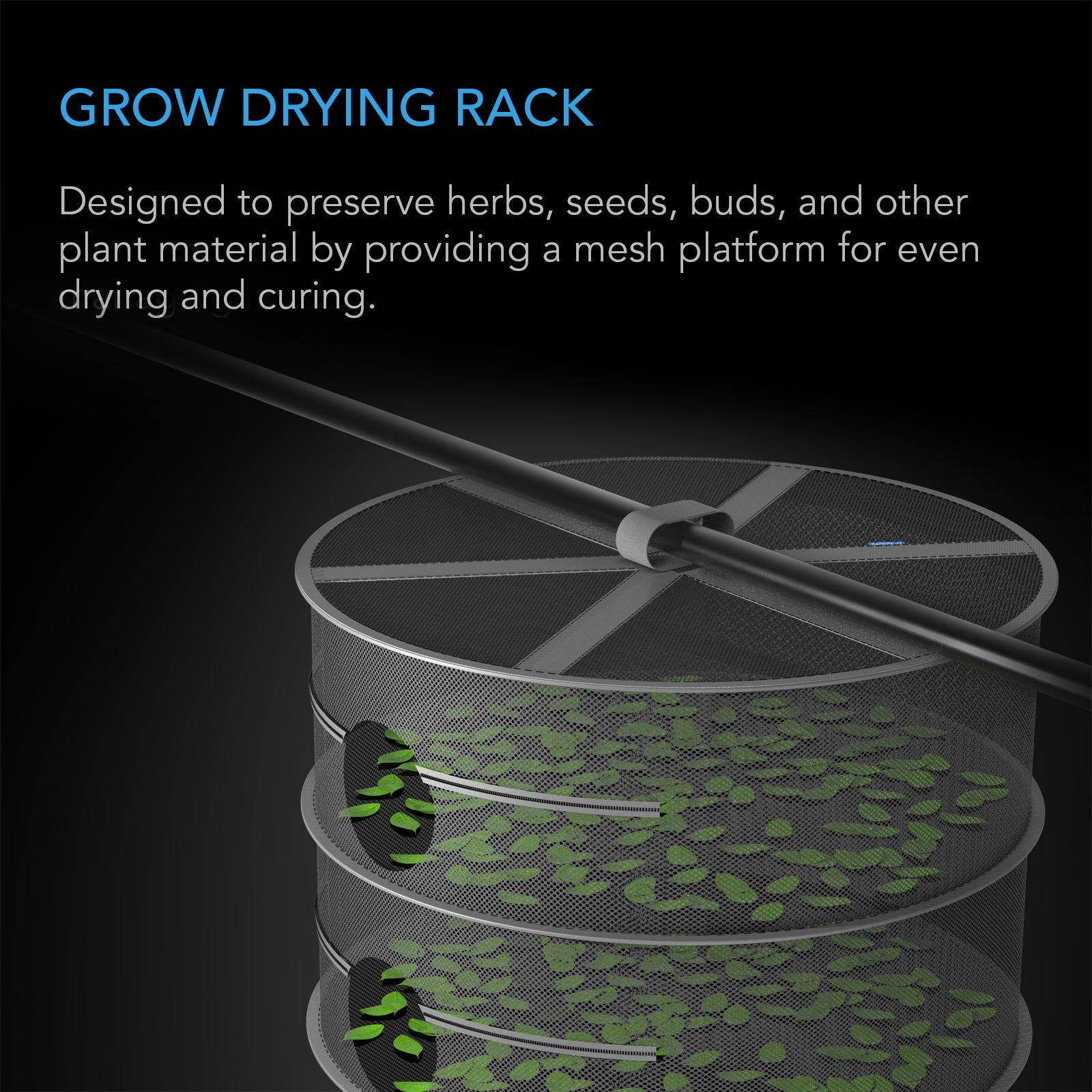 AC Infinity Hanging Herb Drying Rack |  24 in. Diameter |  Four Tiers - CannaFull Spectrum Solutions