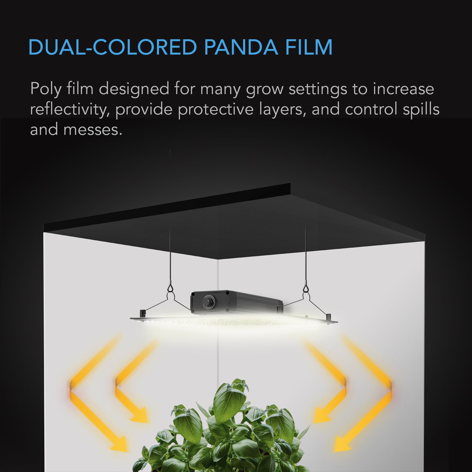 AC Infinity Black and White Panda Film |  Waterproof Reflective Sheet |  10 x 50 ft. - CannaFull Spectrum Solutions